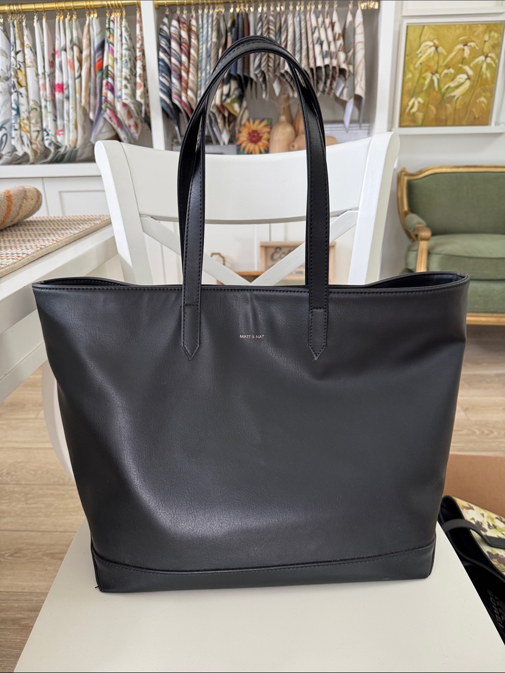Matt & Nat Black Vegan Leather Shoulder Tote